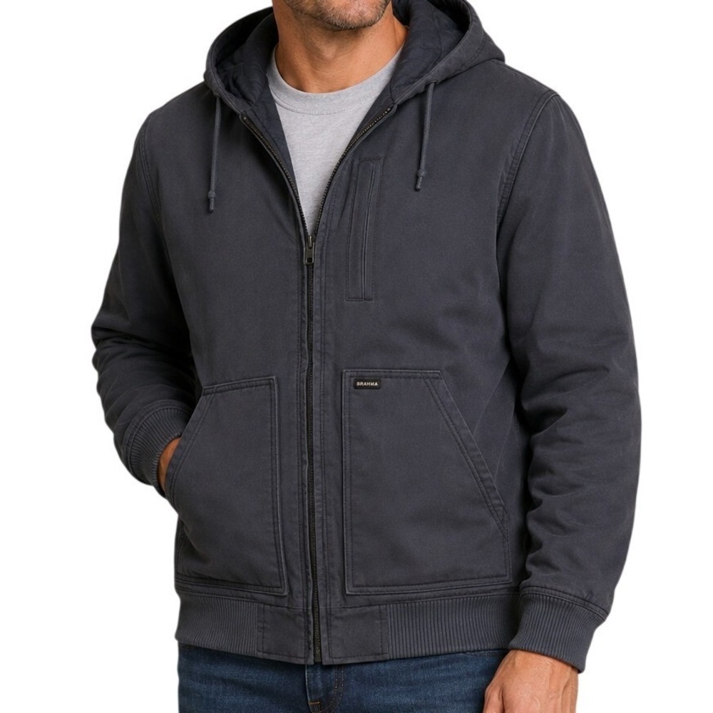Brahma Charcoal Gray Hooded Full Zip Jacket Men's XL